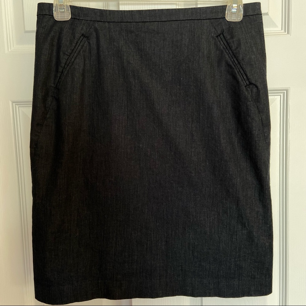 Loft Dark blue poplin pencil skirt